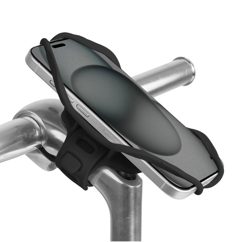 Bone Bike Tie 5 Pro Bike Phone Mount for Stem ScratchFree Silicone Holder with AntiSlip  ShockAbsorbing Design Universal Cycling Phone Holder Compatible with Most Smartphones Black  Stem